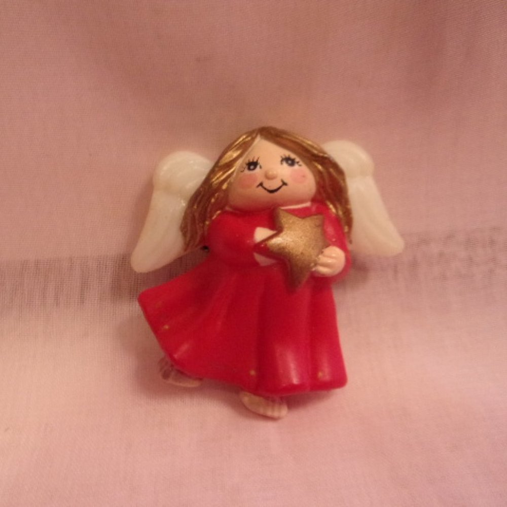 Vintage Fun World Plastic Angel Pin